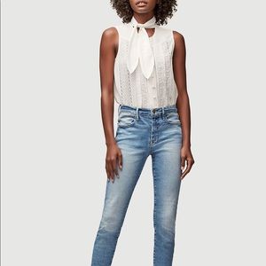 FRAME Lace Tie Top; size Medium; Worn 1x